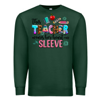 Sports Green this teacher wears her heart on sleeve Premium Sweatshirt - AdoDesignShop