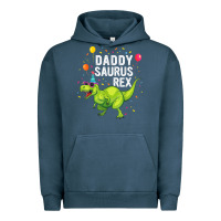 Pigment Midnight Navy Mens Daddysaurus T Rex Dinosaur Daddy Family Matching Gifts Idea Urban Hoodie - maiPhamDesign