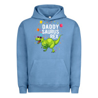 Pigment Pebble Blue Mens Daddysaurus T Rex Dinosaur Daddy Family Matching Gifts Idea Urban Hoodie - maiPhamDesign
