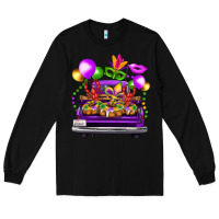 Black mardi gras farm truck back view Long Sleeve Tee - FaDigitalArtStudio
