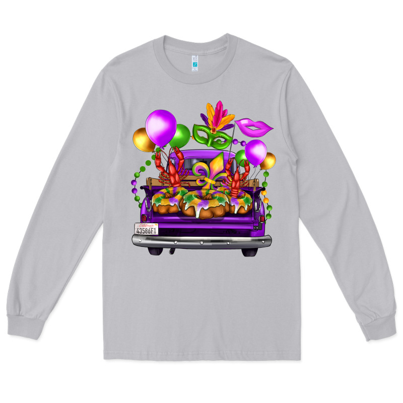 Mardi Gras Farm Truck Back View Long Sleeve Tee by FaDigitalArtStudio | Teevron