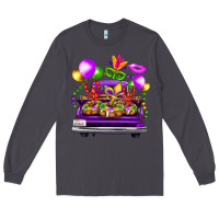 Smoke mardi gras farm truck back view Long Sleeve Tee - FaDigitalArtStudio
