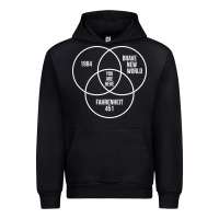 Black 1984 Brave New World Fahrenheit 451 Conspiracy T-Shirt Urban Hoodie - maiPhamDesign