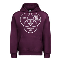 Mauve Wine 1984 Brave New World Fahrenheit 451 Conspiracy T-Shirt Urban Hoodie - maiPhamDesign