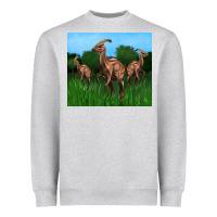 Heather Grey parasaurolophus Heavyweight Sweatshirt - Artiststas