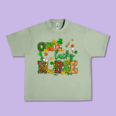 St. Patricks Day One Lucky Nurse Urban Heavy Tee Designed By Howdyjamesfarm