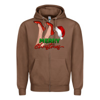 Chestnut merry Christmas heels Zipper Hoodie - BarkalooDesign