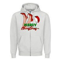 Dove Grey merry Christmas heels Zipper Hoodie - BarkalooDesign