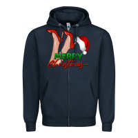 Navy merry Christmas heels Zipper Hoodie - BarkalooDesign