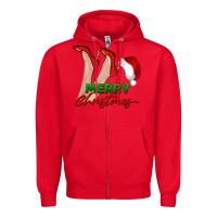 Red merry Christmas heels Zipper Hoodie - BarkalooDesign