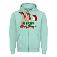 Seafoam merry Christmas heels Zipper Hoodie - BarkalooDesign
