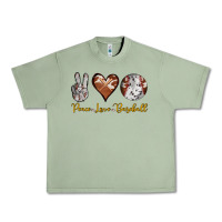 Oil Green peace love baseball Urban Heavy Tee - RanaPortraitStore