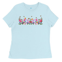 Baby Blue wild flowers Ladies Tee - TumblerDesignByShophia