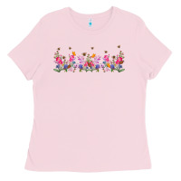 Bubblegum Pink wild flowers Ladies Tee - TumblerDesignByShophia