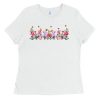 White wild flowers Ladies Tee - TumblerDesignByShophia