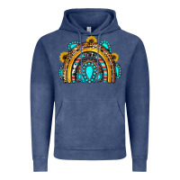 Vintage Denim western gemstones sunflowers rainbow Vintage Hoodie - OliviaCreatesArt