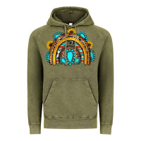 Vintage Olive western gemstones sunflowers rainbow Vintage Hoodie - OliviaCreatesArt
