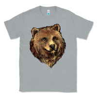 Heather Grey Grizzly Bear Head Classic Tee - HowdyJamesFarm
