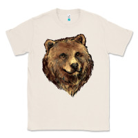 Natural Grizzly Bear Head Classic Tee - HowdyJamesFarm