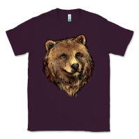 Plum Grizzly Bear Head Classic Tee - HowdyJamesFarm