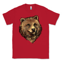 Red Grizzly Bear Head Classic Tee - HowdyJamesFarm