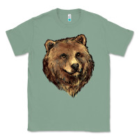 Sage Grizzly Bear Head Classic Tee - HowdyJamesFarm