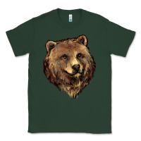 Sports Green Grizzly Bear Head Classic Tee - HowdyJamesFarm