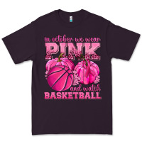 Plum In October We Wear Pink and Watch Basketball Premium Tee - texasbilliewilder