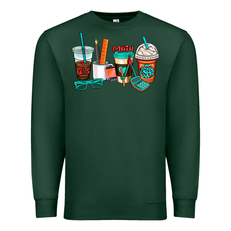 Math Teacher Coffee Cups Premium Sweatshirt by AdoDesignShop | Teevron