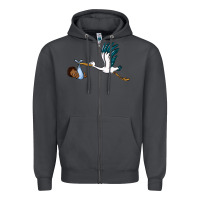 Smoke stork with black baby boy Zipper Hoodie - BarkalooDesign