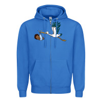 True Royal stork with black baby boy Zipper Hoodie - BarkalooDesign