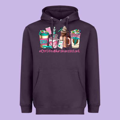 Cerified Nursing Assistant Coffee Cup Heavyweight Hoodie Designed By Adodesignshop
