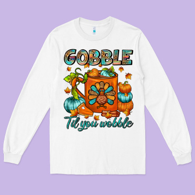 Gobble Til You Wobble Coffee Mug Long Sleeve Tee Designed By Fadigitalartstudio
