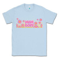 Dusty Blue mom boss daisies Classic Tee - TumblerDesignByShophia