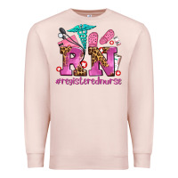 Pale Pink registered nurse with crocs Premium Sweatshirt - AdoDesignShop