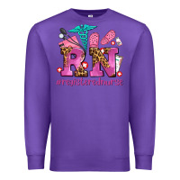 Purple registered nurse with crocs Premium Sweatshirt - AdoDesignShop