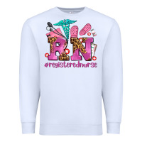 White registered nurse with crocs Premium Sweatshirt - AdoDesignShop