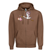 Chestnut stork with baby girl Zipper Hoodie - BarkalooDesign