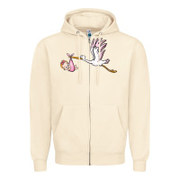 Sandshell stork with baby girl Zipper Hoodie - BarkalooDesign