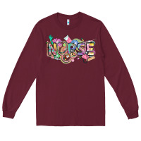 Burgundy Nurse Long Sleeve Tee - FaDigitalArtStudio