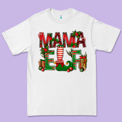 Christmas Mama Elf Premium Tee Designed By Nancycooperartshop