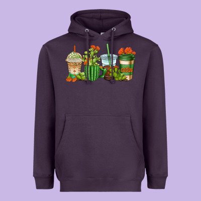 Cactus Coffee Cups Heavyweight Hoodie Designed By Adodesignshop