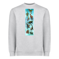 Heather Grey dinosaurs pen wrap Heavyweight Sweatshirt - Artiststas