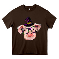 Chocolate Brown pig with halloween Heavy Core Tee - RanaPortraitStore