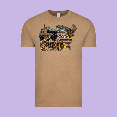 One Nation Under God 4th Of July Vintage Tee Designed By Howdyjamesfarm