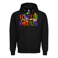 Black hocus focus halloween teacher Zipper Hoodie - BarkalooDesign