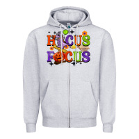 Heather Grey hocus focus halloween teacher Zipper Hoodie - BarkalooDesign