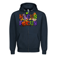 Navy hocus focus halloween teacher Zipper Hoodie - BarkalooDesign