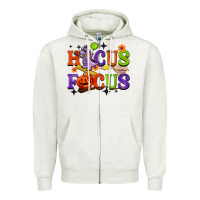 Oatmeal Heather hocus focus halloween teacher Zipper Hoodie - BarkalooDesign
