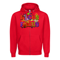 Red hocus focus halloween teacher Zipper Hoodie - BarkalooDesign